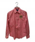 RALPH LAURENラルフローレン）の古着「ストライプシャツ」｜レッド×ホワイト