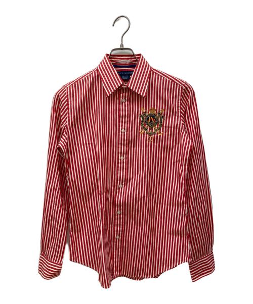 RALPH LAUREN（ラルフローレン）RALPH LAUREN (ラルフローレン) ストライプシャツ レッド×ホワイト サイズ:SIZE 8の古着・服飾アイテム