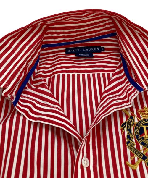 RALPH LAUREN（ラルフローレン）RALPH LAUREN (ラルフローレン) ストライプシャツ レッド×ホワイト サイズ:SIZE 8の古着・服飾アイテム