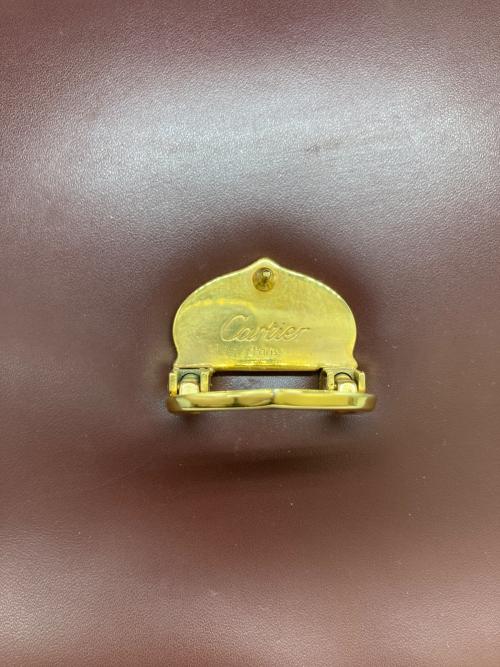 Cartier（カルティエ）Cartier (カルティエ) マストラインハンドバッグ ボルドーの古着・服飾アイテム