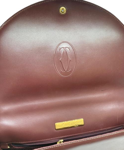 Cartier（カルティエ）Cartier (カルティエ) マストラインハンドバッグ ボルドーの古着・服飾アイテム