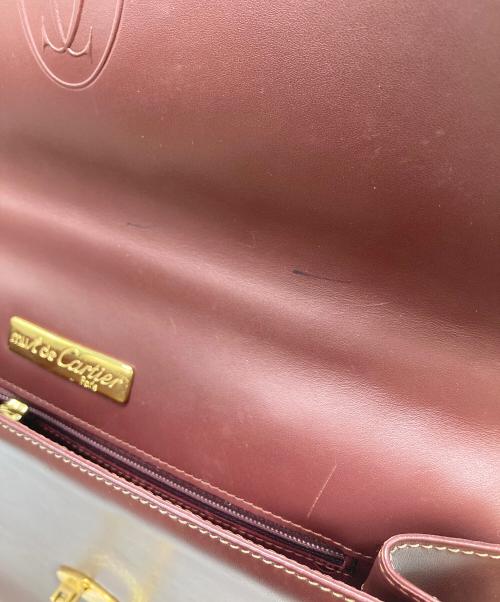 Cartier（カルティエ）Cartier (カルティエ) マストラインハンドバッグ ボルドーの古着・服飾アイテム