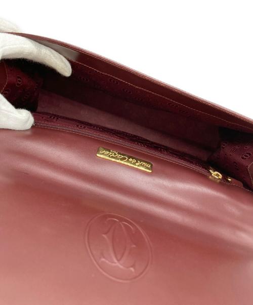 Cartier（カルティエ）Cartier (カルティエ) マストラインハンドバッグ ボルドーの古着・服飾アイテム