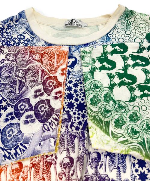 Hysteric Glamour（ヒステリックグラマー）Hysteric Glamour (ヒステリックグラマー) MANDARA/総柄プリントTシャツ アイボリー サイズ:Lの古着・服飾アイテム