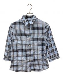BURBERRY LONDON（バーバリーロンドン）の古着「七分袖ノバチェックシャツ」｜ブルー