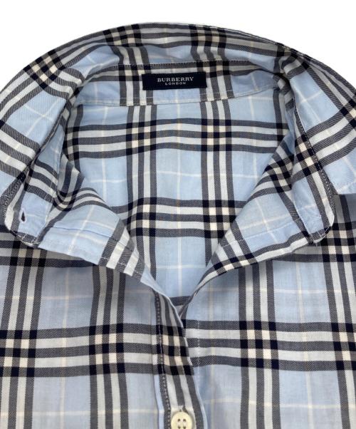 BURBERRY LONDON（バーバリーロンドン）BURBERRY LONDON (バーバリーロンドン) 七分袖ノバチェックシャツ ブルー サイズ:SIZE 36の古着・服飾アイテム