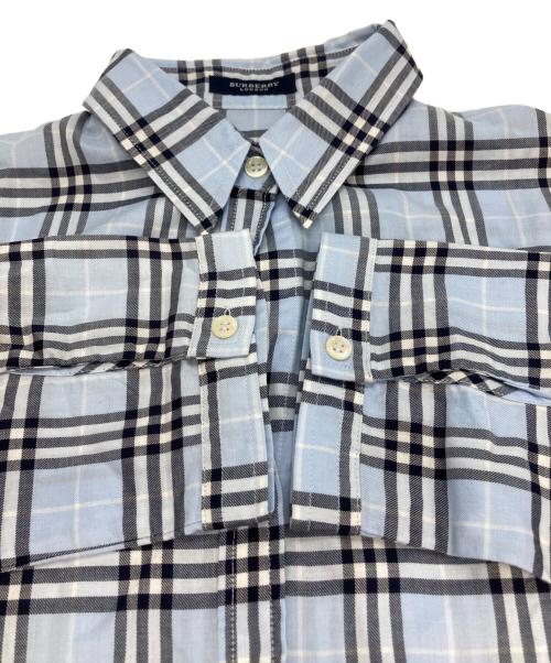 BURBERRY LONDON（バーバリーロンドン）BURBERRY LONDON (バーバリーロンドン) 七分袖ノバチェックシャツ ブルー サイズ:SIZE 36の古着・服飾アイテム