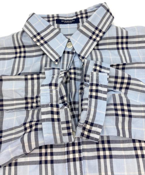 BURBERRY LONDON（バーバリーロンドン）BURBERRY LONDON (バーバリーロンドン) 七分袖ノバチェックシャツ ブルー サイズ:SIZE 36の古着・服飾アイテム