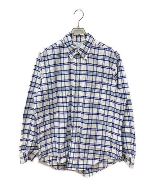 BROOKS BROTHERS（ブルックスブラザーズ）BROOKS BROTHERS (ブルックスブラザーズ) ボタンダウンチェックシャツ ブルー サイズ:Lの古着・服飾アイテム