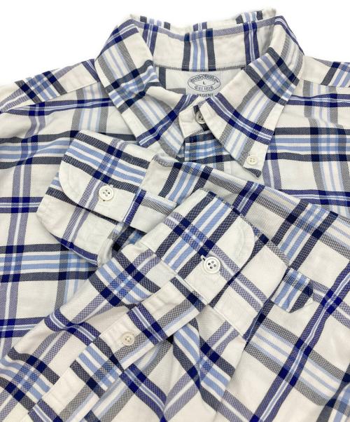BROOKS BROTHERS（ブルックスブラザーズ）BROOKS BROTHERS (ブルックスブラザーズ) ボタンダウンチェックシャツ ブルー サイズ:Lの古着・服飾アイテム