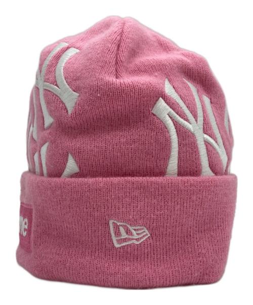 New Era（ニューエラ）New Era (ニューエラ) SUPREME (シュプリーム) ニット帽 ピンクの古着・服飾アイテム