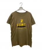 USEDユーズド）の古着「ミリタリープリントTシャツ」｜カーキ