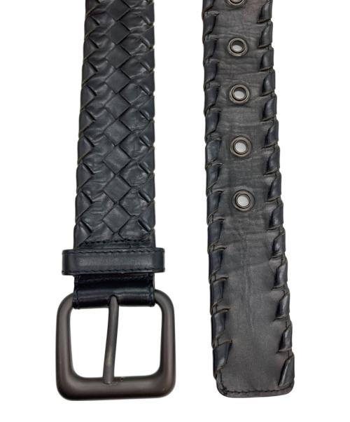 BOTTEGA VENETA（ボッテガベネタ）BOTTEGA VENETA (ボッテガベネタ) イントレチャートレザーベルト ブラック サイズ:90cmの古着・服飾アイテム