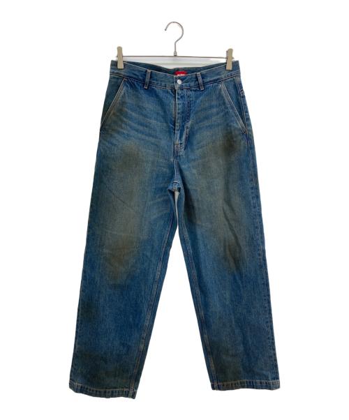 order（オーダー）order (オーダー) loose denim pants vintage/ダート加工デニムパンツ インディゴ サイズ:Ｍの古着・服飾アイテム