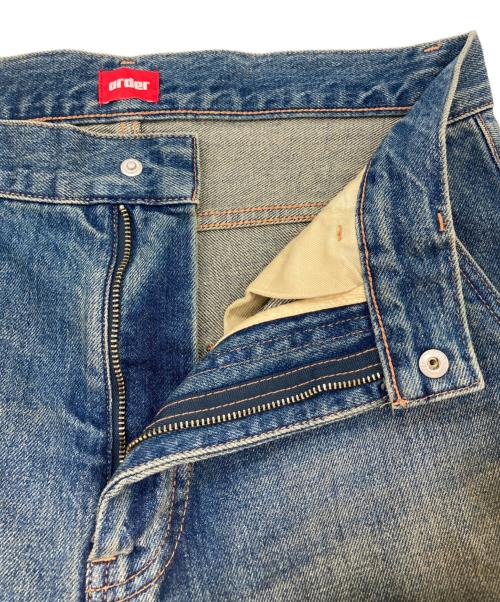 order（オーダー）order (オーダー) loose denim pants vintage/ダート加工デニムパンツ インディゴ サイズ:Ｍの古着・服飾アイテム