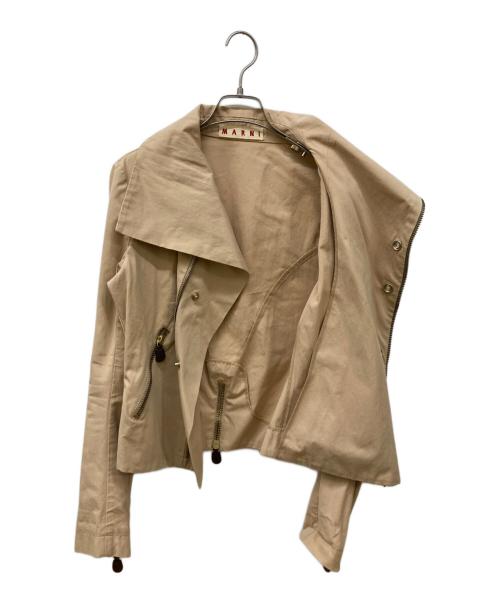 MARNI（マルニ）MARNI (マルニ) バックジップコットンライダースジャケット ベージュ サイズ:42の古着・服飾アイテム