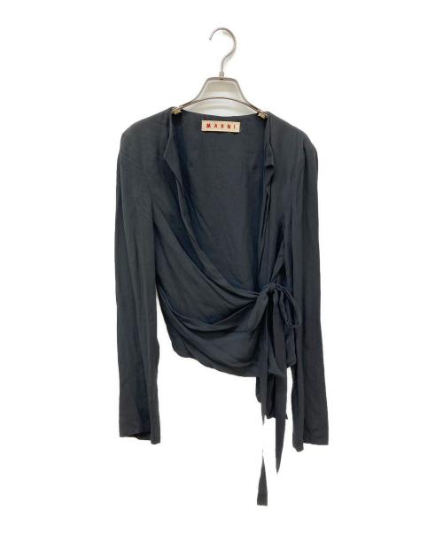 MARNI（マルニ）MARNI (マルニ) ショート丈レーヨンカーディガン グレー サイズ:40の古着・服飾アイテム