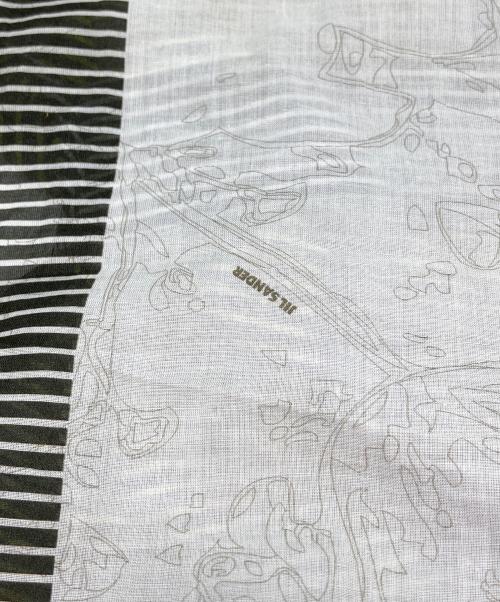 JIL SANDER（ジルサンダー）JIL SANDER (ジルサンダー) 総柄ノースリーブブラウス アイボリー×カーキ サイズ:34の古着・服飾アイテム