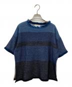 TANタン）の古着「サイドスリットボーダーTシャツ」｜ブルー