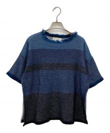 TAN（タン）の古着「サイドスリットボーダーTシャツ」｜ブルー