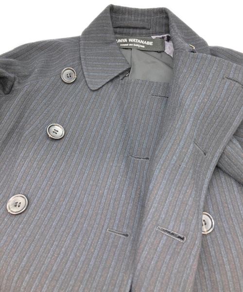 JUNYA WATANABE COMME des GARCONS（(ジュンヤワタナベ コムデギャルソン）JUNYA WATANABE COMME des GARCONS ((ジュンヤワタナベ コムデギャルソン) ウールトレンチコート ネイビー サイズ:表記なしの古着・服飾アイテム