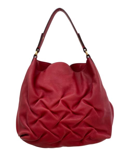 SMYTHSON（スマイソン）SMYTHSON (スマイソン) シワ加工バッグ レッド サイズ:-の古着・服飾アイテム