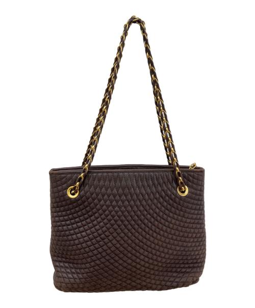 BALLY（バリー）BALLY (バリー) キルティングチェーントートバッグ ブラウンの古着・服飾アイテム