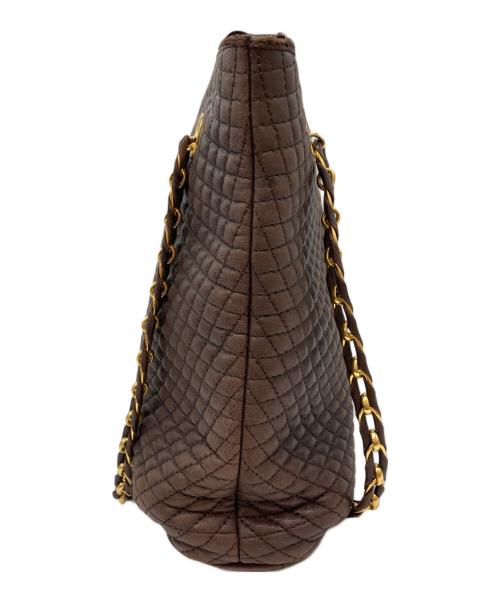 BALLY（バリー）BALLY (バリー) キルティングチェーントートバッグ ブラウンの古着・服飾アイテム