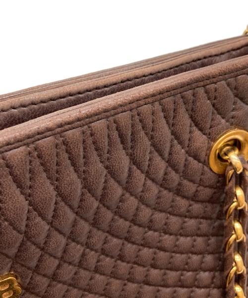 BALLY（バリー）BALLY (バリー) キルティングチェーントートバッグ ブラウンの古着・服飾アイテム
