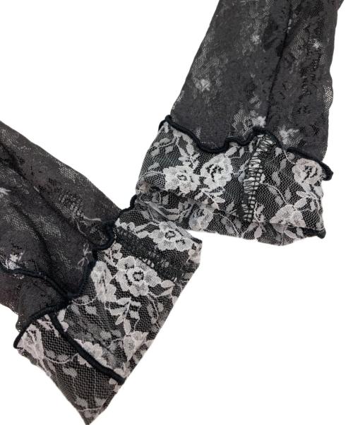 Candy Stripper（キャンディーストリッパー）Candy Stripper (キャンディーストリッパー) FLOWER CHECK LACE HOODIE/パーカー ブラック サイズ:FREEの古着・服飾アイテム