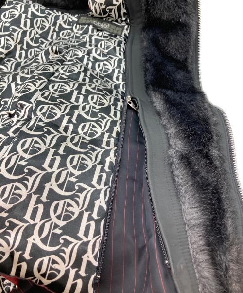 GAULTIER HOMME objet（ゴルチエオムオブジェ）GAULTIER HOMME objet (ゴルチエオムオブジェ) フォックスファーライナー付モッズコート ブラック サイズ:48の古着・服飾アイテム