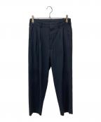 STEVEN ALANスティーブンアラン）の古着「P/R/PU OX 2PLEATED PANTS-BOLD/パンツ」｜ブラック