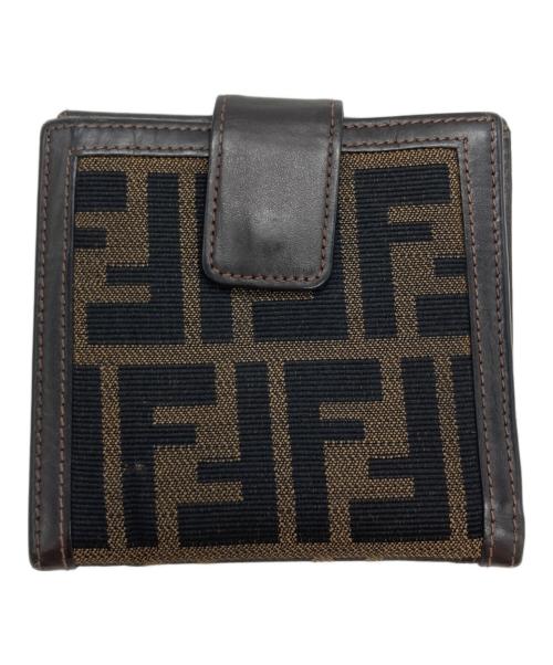FENDI（フェンディ）FENDI (フェンディ) ズッカ柄2つ折り財布 ブラウンの古着・服飾アイテム
