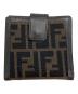 FENDI (フェンディ) ズッカ柄2つ折り財布 ブラウン：7000円