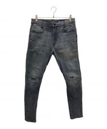 G-STAR RAW（ジースターロゥ）の古着「D-STAQ 3D SLIM//ダメージデニムパンツ」｜グレー