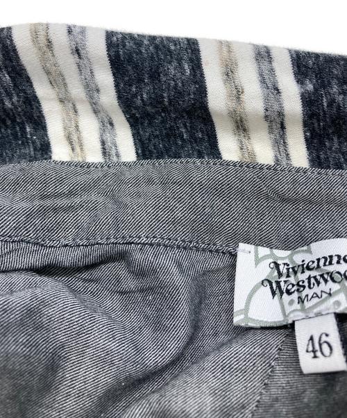 Vivienne Westwood（ヴィヴィアンウエストウッド）Vivienne Westwood (ヴィヴィアンウエストウッド) アシメボーダーシャツ グレー サイズ:Ｍの古着・服飾アイテム