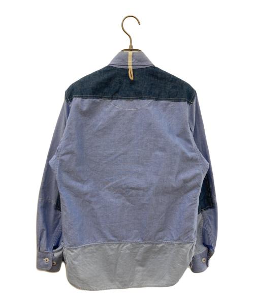 eYe COMME des GARCONS JUNYAWATANABE MAN（アイ コム デ ギャルソン ジュンヤ ワタナベ マン）eYe COMME des GARCONS JUNYAWATANABE MAN (アイ コム デ ギャルソン ジュンヤ ワタナベ マン) デニム切替シャツ ブルー サイズ:XSの古着・服飾アイテム