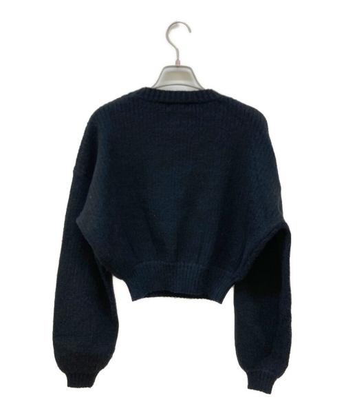 darich（ダーリッチ）darich (ダーリッチ) ビジューデザインクロップドニット ブラック サイズ:Freeの古着・服飾アイテム