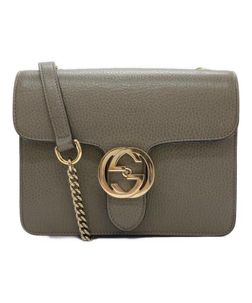 GUCCI（グッチ）GUCCI (グッチ) インターロッキングG/ショルダーバッグ グレーの古着・服飾アイテム