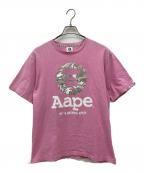 A BATHING APEアベイシングエイプ）の古着「ホログラムロゴTシャツ」｜ピンク