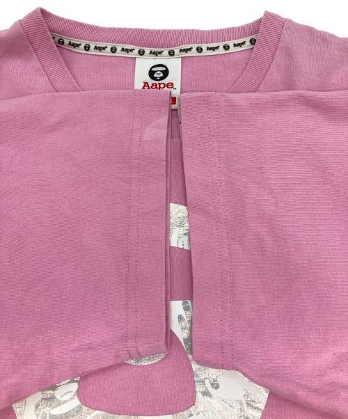A BATHING APE（アベイシングエイプ）A BATHING APE (アベイシングエイプ) ホログラムロゴTシャツ ピンク サイズ:Lの古着・服飾アイテム