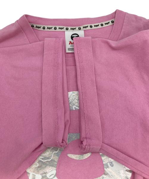 A BATHING APE（アベイシングエイプ）A BATHING APE (アベイシングエイプ) ホログラムロゴTシャツ ピンク サイズ:Lの古着・服飾アイテム