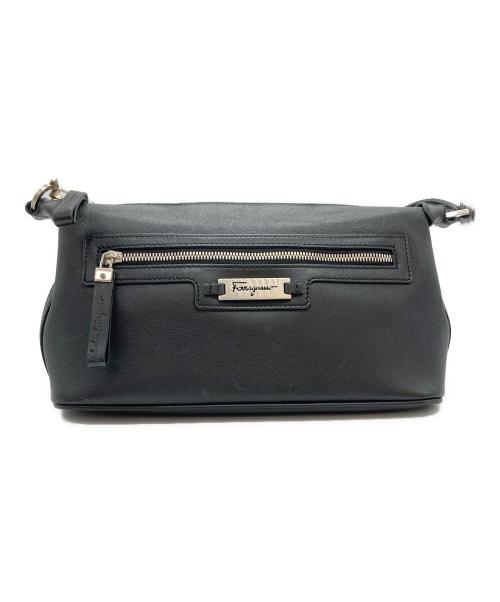 Salvatore Ferragamo（サルヴァトーレ フェラガモ）Salvatore Ferragamo (サルヴァトーレ フェラガモ) レザーワンショルダーバッグ ブラックの古着・服飾アイテム