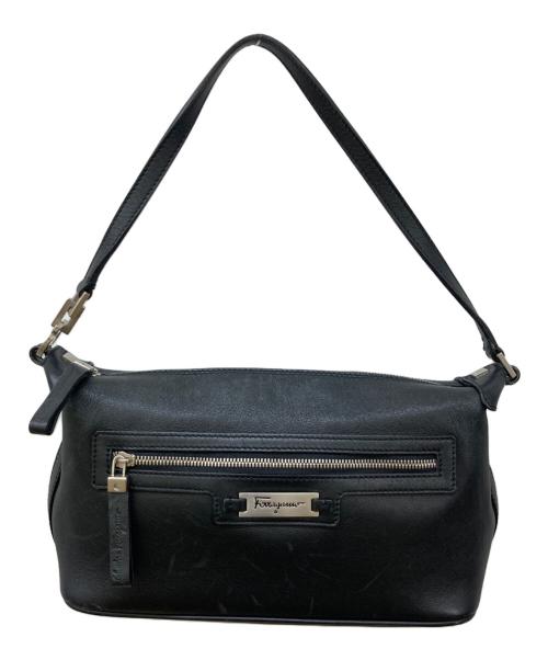 Salvatore Ferragamo（サルヴァトーレ フェラガモ）Salvatore Ferragamo (サルヴァトーレ フェラガモ) レザーワンショルダーバッグ ブラックの古着・服飾アイテム