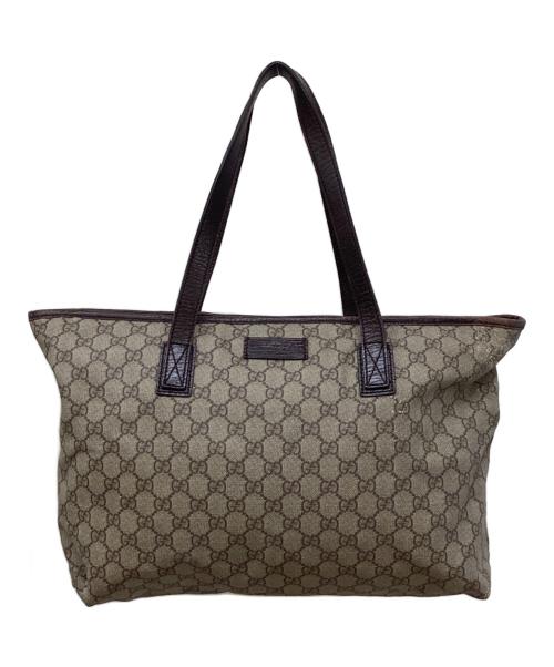 GUCCI（グッチ）GUCCI (グッチ) GGスプリームPVCトートバッグ ベージュの古着・服飾アイテム