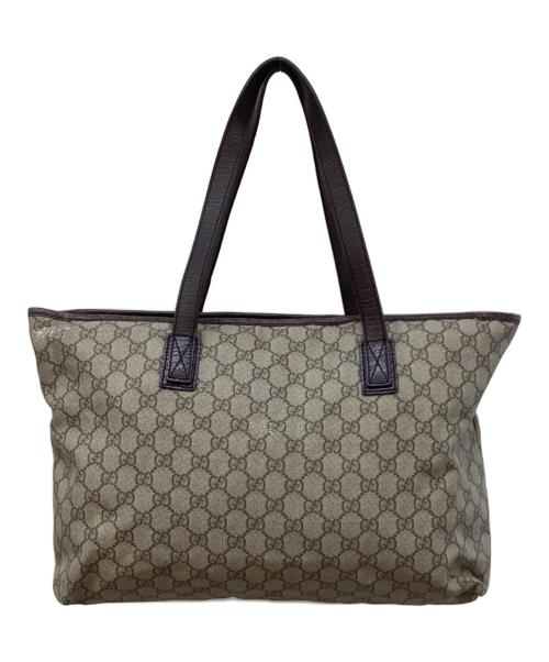 GUCCI（グッチ）GUCCI (グッチ) GGスプリームPVCトートバッグ ベージュの古着・服飾アイテム