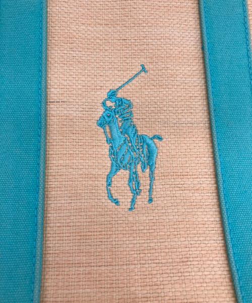 RALPH LAUREN（ラルフローレン）RALPH LAUREN (ラルフローレン) トートバッグ ベージュ×スカイブルーの古着・服飾アイテム