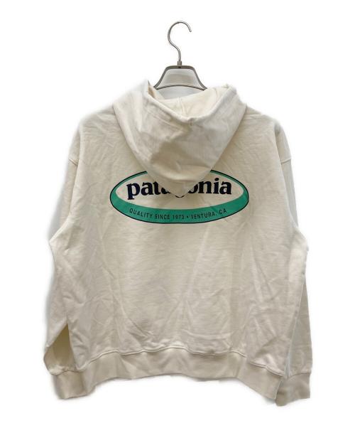 Patagonia（パタゴニア）Patagonia (パタゴニア) 95 オーバル ロゴ デイリー フーディ/パーカー アイボリー サイズ:Lの古着・服飾アイテム
