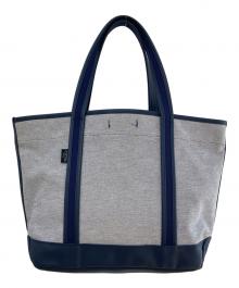 PORTER（ポーター）の古着「BOYFRIEND TOTE CHAMBRAY (M)/トートバッグ」｜グレー×ネイビー