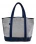 PORTER（ポーター）の古着「BOYFRIEND TOTE CHAMBRAY (M)/トートバッグ」｜グレー×ネイビー